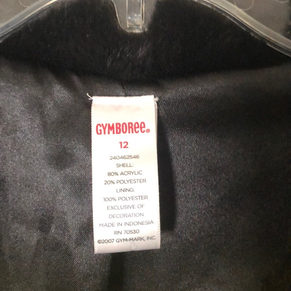 Black Gymboree faux fur coat. Size 12 - Picture 2 of 3